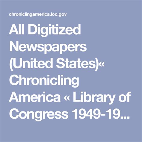 All Digitized Newspapers « Chronicling America « Library of .